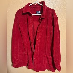 Venezia Jean Company red corduroy shacket